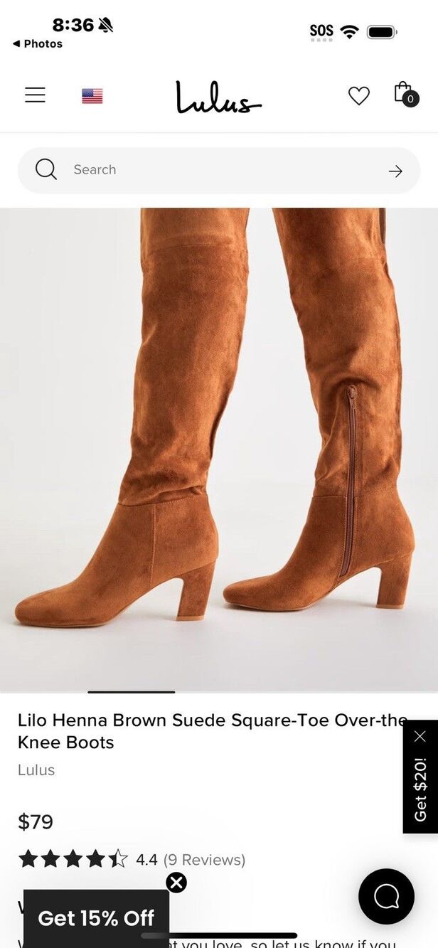 Lulus Lilo Suede Boots Over the Knee Silhouette Women Size 8 Retails for $79.00